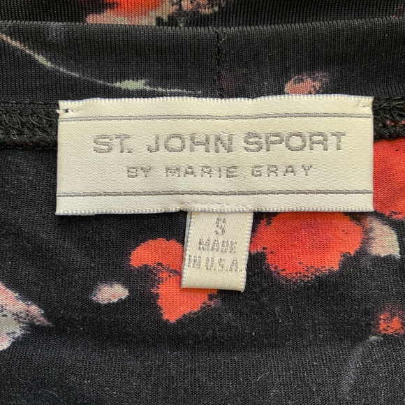 NWOT.ST. JOHN SPORT Rose Print Cropped Top - Picture 6 of 6